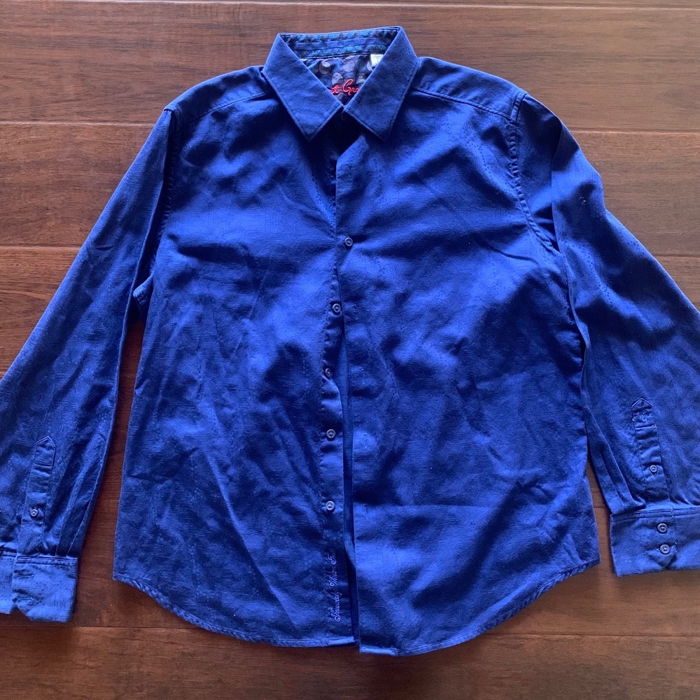 Robert Graham Textured Classic Fit Casual Long Sleeve Button Down Shirt - Large